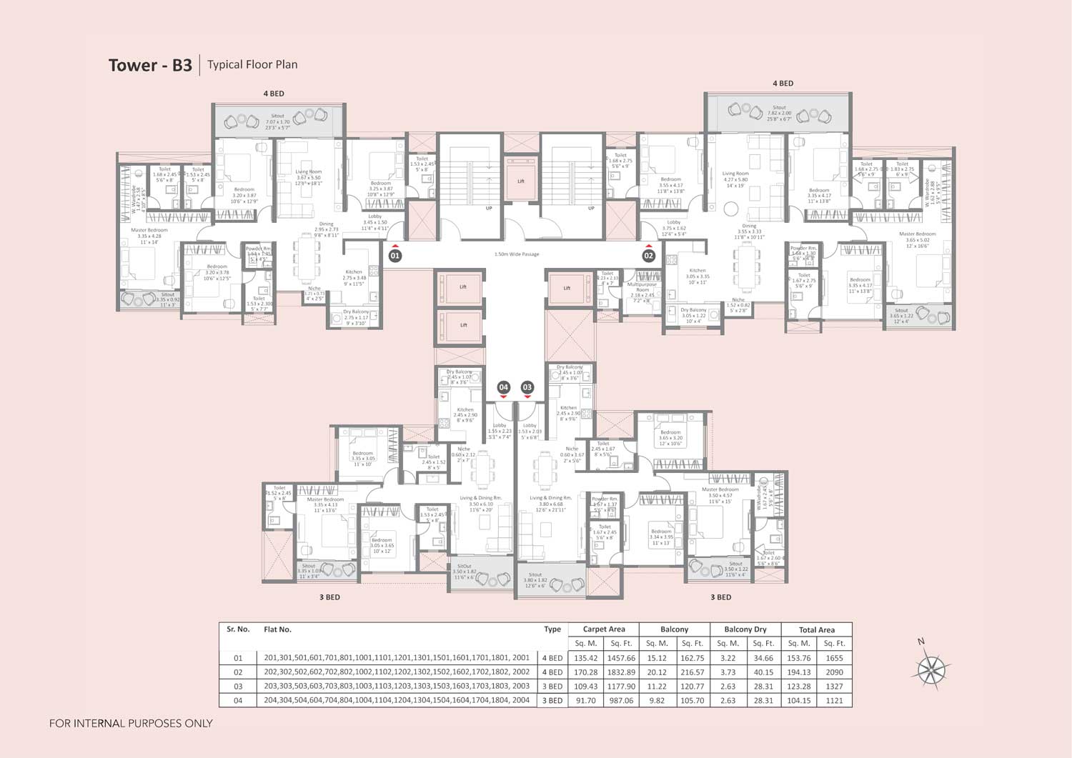 Tower-B3-Typical-Floor-plan